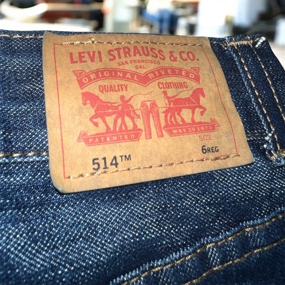 Levi's  514 Straight Kids Blue Jeans - Picture 2 of 4